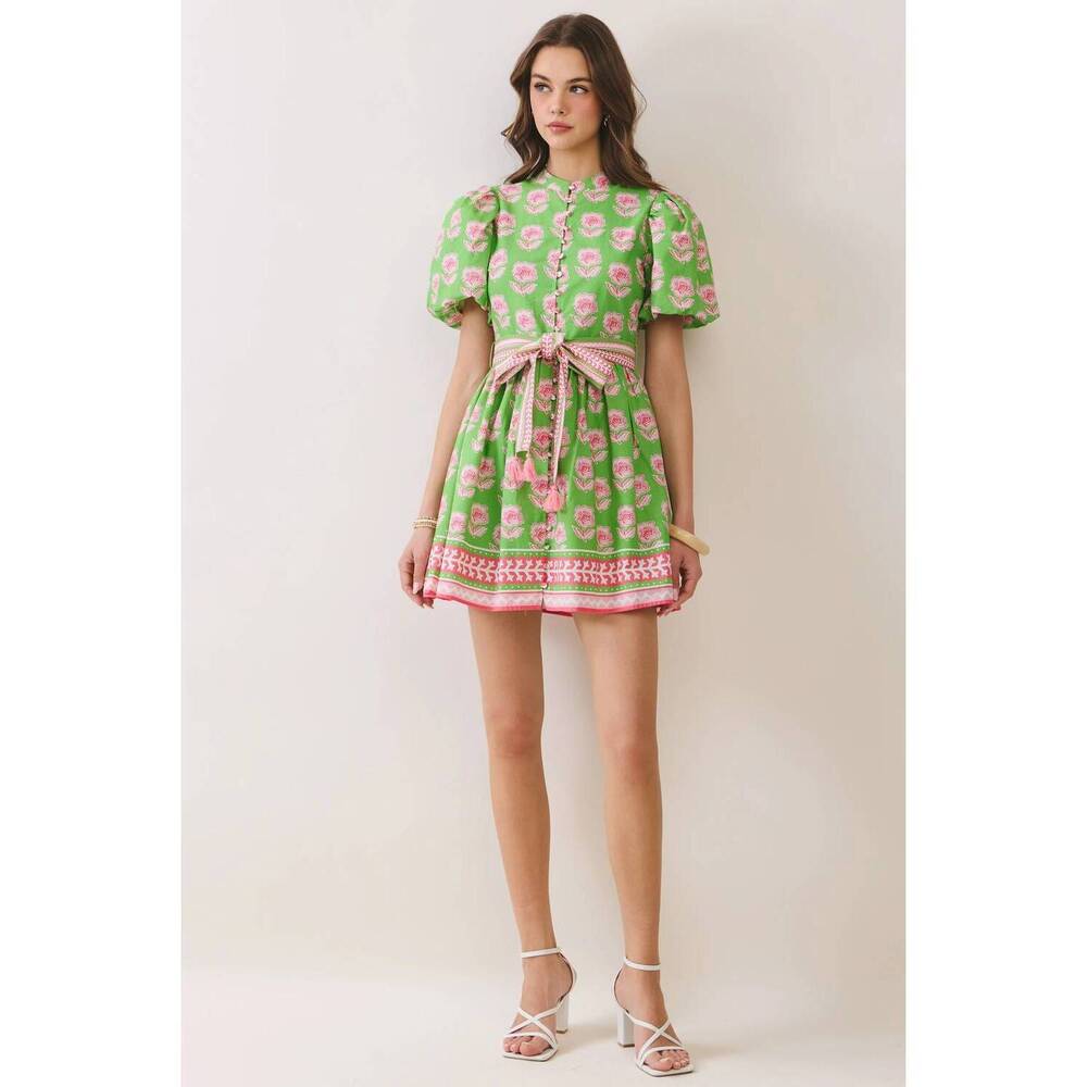 NEW TCEC camellia dress in green